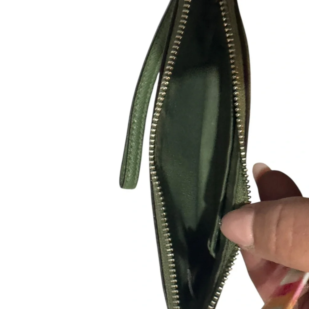 Coach Corner Zip Wristlet in Everglade Green